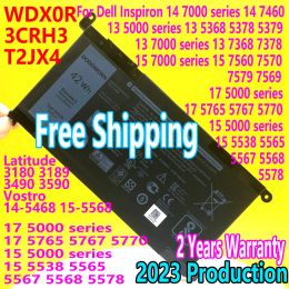 Baterías WDXOR 42WH para Dell WDX0R Batería para Dell Vostro 14 5468 15 5568 Latitud 5468 Inspiron 13 5368 5379 5767 7579 P58F Laptop