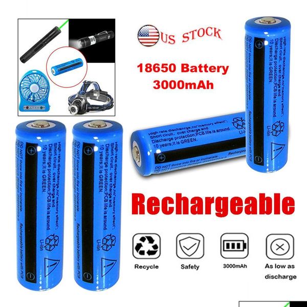 Batteries En gros de haute qualité 11.1W batterie Rechargeable 3000Mah 3.7V Brc Li-Ion pour lampe de poche torche Laser stylo lampe frontale livraison directe Dh73I