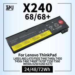 Batteries x240 Batterie d'ordinateur portable pour Lenovo Thinkpad L450 L460 L470 P50S T440S T450 T460 T470P T550 T560 W550S X260 X270 45N1125 45N1128 68+