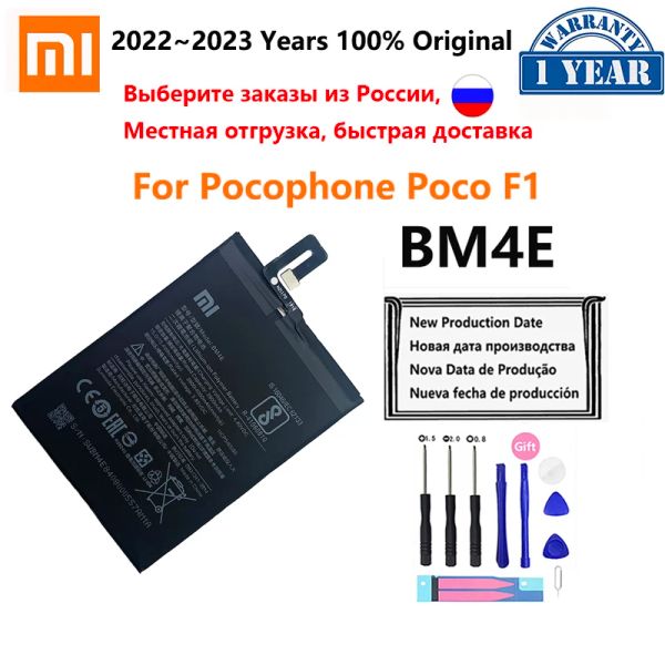 Baterías Xiao MI Batería de teléfono original BM4E para Xiaomi Mi Pocophone Poco F1 3900MAH REEMPLACIÓN BATERIAS HERRAMIENTAS