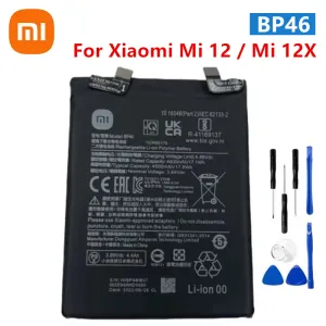 Batteries Xiaomi Batterie d'origine BP46 pour Xiaomi Mi 12 / Mi 12x Remplacement de remplacement Patteries Batterries Bateria + outils gratuits