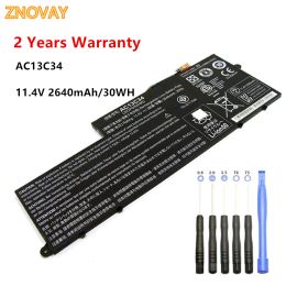 Batteries Znovay 11.4V 2640mAH / 30Wh AC13C34 Batterie d'ordinateur portable pour Acer Aspire V5122P V5132 E3111 E3112 ES11111M MS237 KT.00303.005