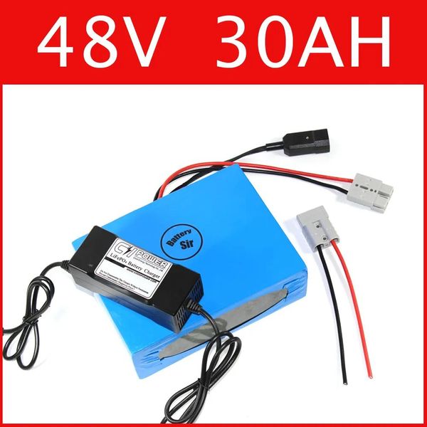 Batterie 48V 30AH batterie au lithium super puissance batterie de vélo électrique 54.6v batterie au lithium-ion 54.6V 5A chargeur 2000W BMS, droits de douane gratuits