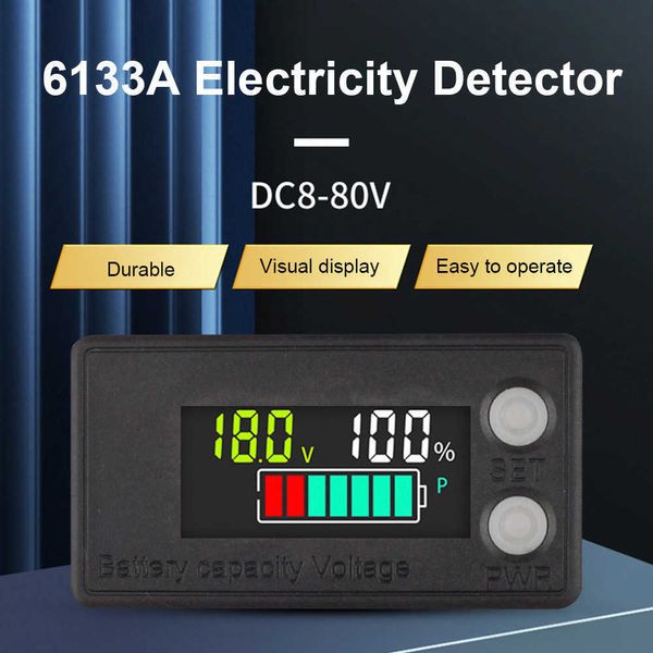 Indicateur de capacité de batterie DC 8 V-100 V LCD voltmètre numérique jauge de tension pour plomb acide Lithium LiFePO4 voiture moto 12 V 24 V