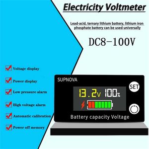 Indicateur de capacité de batterie DC 8V-100V, plomb-acide Lithium LiFePO4, voltmètre de voiture et moto, jauge de tension 12V 24V 48V 72V