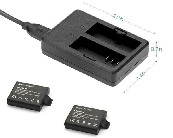 Cargador de batería USB Dual Cargador para EKEN H9 H9R H3 H3R H8PRO H8R H8 PRO SJCAM SJ4000 SJ50001957210