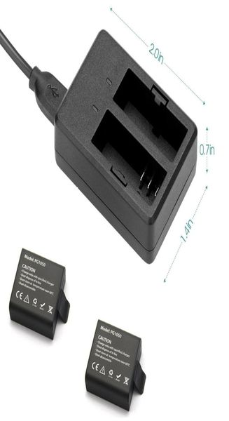 Chargeur de batterie USB Double chargeur pour Eken H9 H9R H3 H3R H8PRO H8R H8 PRO SJCAM SJ4000 SJ50004143954