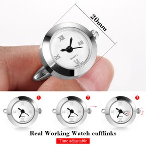 Batterij digitale horloge manchetknopen lepton echte klokkenbanden let cufflinks heren sieraden