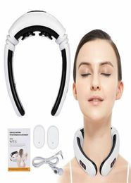 Masajeador de cuello eléctrico con batería y pulso de espalda 6 modos Control de potencia instrumento de fisioterapia para alivio del dolor por infrarrojos 2201216823484