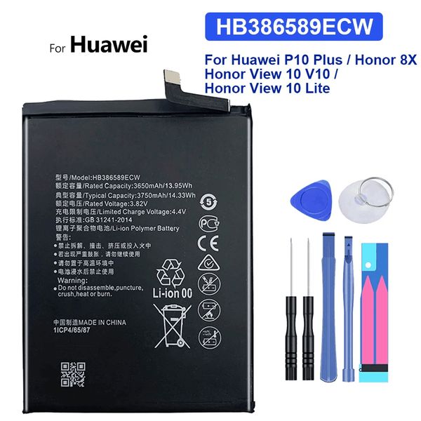 Batterie pour Huawei P30 P20 Pro P10 Plus Mate 10 20 Pro Lite for Honor V20 20I V10 10I 10 9 8x Play Lithium Remplacement Bateria