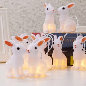 Guirlande décorative de lapin de Pâques à 10 LED à piles pour les vacances et l'éclairage LED pour l'intérieur