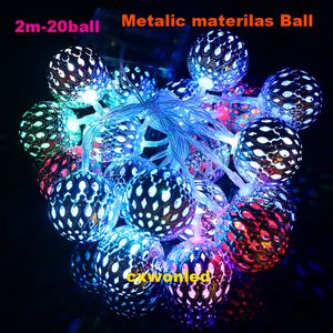 À piles 2M 20 LED s 4.5v éclairage LED boule chaîne lampe fil Transparent lumière de noël fée mariage jardin pendentif