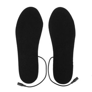 Batterij-aangedreven elektrische verwarmde schoen binnenzool voetverwarmer sok winterwarmer pads zwart - XL