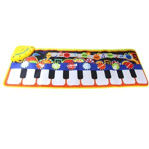 Alimenté par batterie Portabe enfants jouet tapis musical éducation précoce étape sur couverture tapis de sol piano clavier tactile danse apprentissage 240226