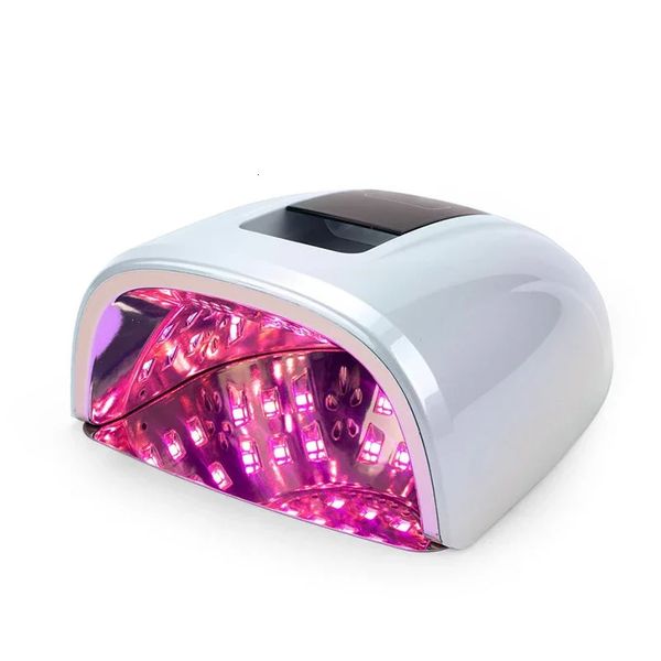 Lampe à ongles rechargeable alimentée par batterie avec fond de miroir Sèche-vernis gel sans fil Lumière UV pour ongles Lampe LED UV sans fil 240127