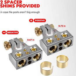 Conector del terminal de la batería Automóviles de alta resistencia positivos y negativos 1 par 0/2/4/8/10 Terminal de batería Post Top Post