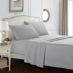Feuilles de lit Battilo 4 pièces feuille d'ajustement feuille plate avec 2pc cousscase hôtel luxe à refroidissement respirant