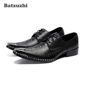 Batzuzhi Chaussures habillées en cuir formelles Chaussures habillées en cuir à lacets noirs Chaussures Hommes, GRANDES tailles US6-12, EU38-46