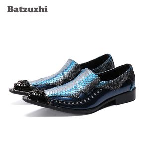 Batzuzhi chaussures habillées en cuir italien pour hommes chaussures habillées Vintage formelles hommes en cuir Rock Punk chaussures de fête hommes, grandes tailles EU38-46