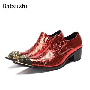 Batzuzhi Luxury Red Letaher Dress Shoes Men Fashion Slip On Business, Party, Wedding Shoes for Men! ¡Gran tamaño 38-46!