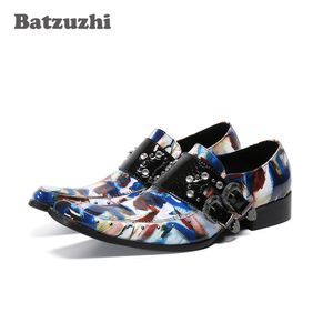 Batzuzhi Rock chaussures pour hommes bout pointu chaussures habillées en cuir formelles boucles personnalité fête robe de mariée chaussures zapatos de hom