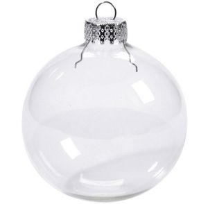Bauble Noël décoration 80 mm en verre transparent Balles de mariage ornements de Noël DHF362285010