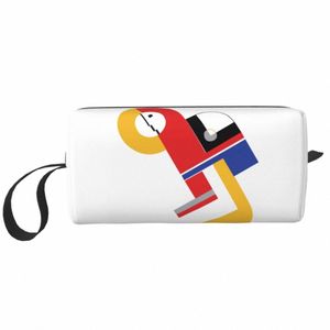 Bauhaus Color Block Ligne géométrique Sac de maquillage moderne Femmes Voyage Organisateur cosmétique Minimaliste Stockage abstrait Sacs de toilette c7me #