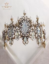 Bavoen Top qualité élégant rétro baroque mariées bandeaux couronne nature perles mariage diadème coiffes bal cheveux accessoires T19065595574