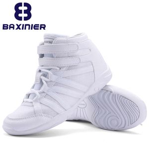 Baxinier Girls White High Top Cheerleading Lightweight Youth Cheer Competition Sneakers Training Dance Tennis Chaussures L2405 L2405
