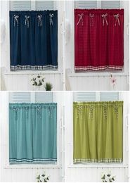 Bay Window Rideaux Grille Curtain court pour la porte d'armoire de cuisine Panneau séparé Panneau Bowknot DCORES DRAPES COZY CAFE BAR Halfcurtain 218064804