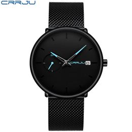 Bayan Kol Saati Crrju Nieuwe Mens Women Watches Luxury Sport Ultra-Thin Pols Watch Men's Fashion Casual Date Watch Gift Clock260y