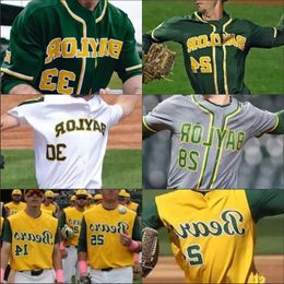 Baylor NCAA Bears Baseball Cousu Jersey 40 Paul Dickens 37 Chase Wehsener 1 Cole Haring 14 Josh Bissonette 2 Nick Loftin Richard Cunni High 4