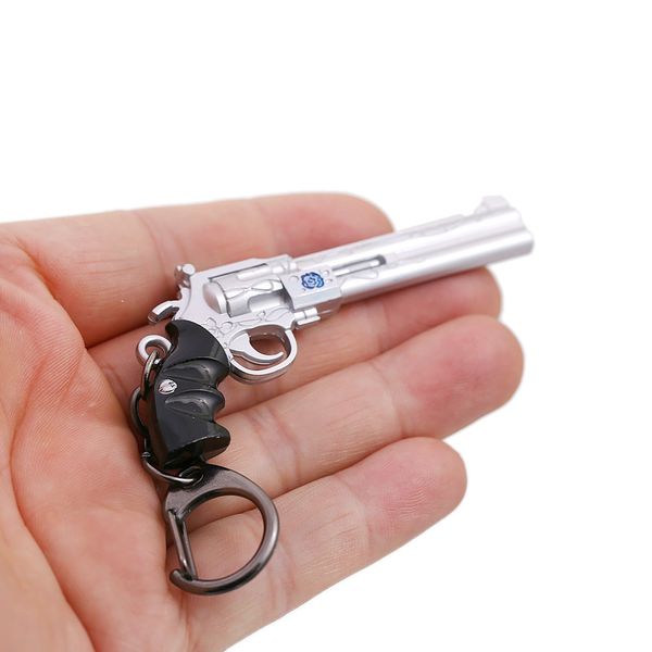 Porte-clés métal alliage pistolet jouet pendentif porte-clés breloque pour sac porte-clés jeu bijoux
