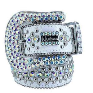 Bb 2022 Riem Designer Simon Riemen voor Mannen Vrouwen Glanzende diamanten riem wit cintura uomo boosluxurygoods 0000258W208V