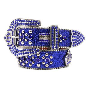 BB Belt Designer Belt Simon Nieuwe BB Belt Crown Crystal Headmens Belt voor vrouwen Glanzende diamanten riemen Zwart op zwart blauw wit multicolour met bling steentjes a5