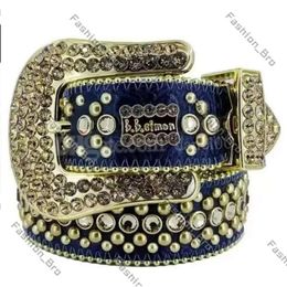 BB Belt Men Femmes BB SIMON CELaire de luxe Designer Belt Retro aiguille Bourte de boucle 20 Color Crystal Diamond 265