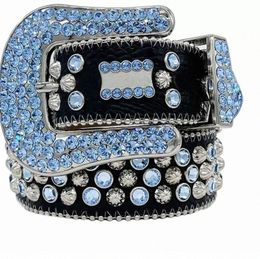 Bb Belt Simon Ceintures Hommes Femmes Designer Diamant brillant personnalité de luxe ceinture noir sur bleu blanc ceinture multicolore bling ceinture du Rhin 61na #