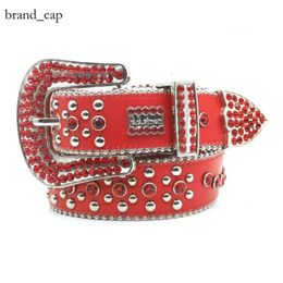 BB Bling Studded Crystal Fashion Diamond BB Simon Belt Woman Casual Woman Cuir Designer For Man Lady Belts Largeur Mens 3,8 cm Rock Rock Luxurys Rouge de boucle punk 638