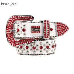 BB Bling Studded Crystal Fashion Diamond BB Simon Belt Woman Casual Woman Cuir Designer For Man Lady Belts Largeur Mens 3,8 cm Rock Rock Luxurys Rouge de boucle punk 894