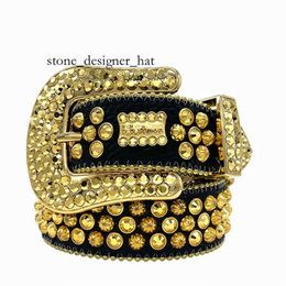 Bb Simon Belt Designer Bb Belt Hommes Simon Ceintures pour Hommes Femmes Ceinture Diamant Brillant Noir sur Noir Bleu Blanc Multicolore avec Strass Bling comme Cadeau 3228