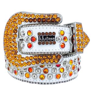 Bb Simon ceintures de créateur de qualité supérieure pour hommes femmes ceinture de diamant brillant sur noir bleu blanc multicolore avec strass Bling