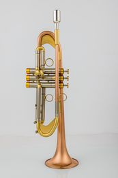 Trompeta Bb, instrumentos de latón profesionales chapados en latón y cobre fosforado con estuche rígido