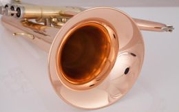 BB Tune Flugelhorn Rose Brass Geplaatste lak Metal Musical Instrument Professional met mondstuk Case Accessories Golves8670063