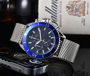 BB02 Boss Watch Swiss Mens Watches All Dial Work Chronograph Quartz Movement horloges voor heren roestvrijstalen staalriemontwerper waterdichte horloges