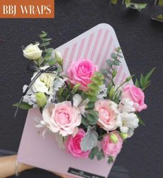 BBJ enveloppe la belle enveloppe à main enveloppe de fleur bouquet emballage fleuriste Valentine039 Festival de la journée Rose Boîtes 5pcslot y11289337274