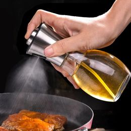 Herramienta de cocina para barbacoa, botella pulverizadora, engrasador de aceite, lata, utensilios de cocina, bomba de oliva de vidrio ABS
