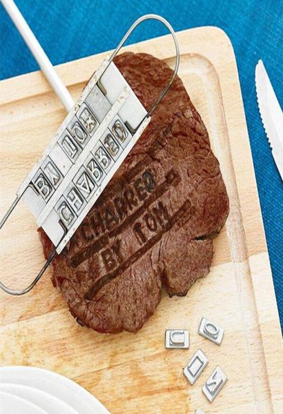 Fer à marquer BBQ avec lettres modifiables, outil de noms de Steak de Barbecue, viande de Steak de personnalité, outils de viande de Barbecue 4367163