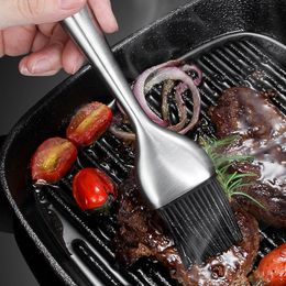 BBQ Grill Olie Saus Brush Hittestoft Roestvrijstalen Handvat Gebak Borstels voor Barbecue Bakken Keuken Koken Accessoires