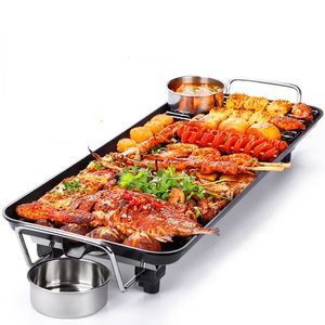 BBQ Grills 1300W Non Stick Electric Grill Smokeless Barbecue Machine 5Level Adjustable Household Ovens Cooking Tools 230817