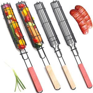 BBQ Grills 4 Stuks Kabob Grillmanden Grillrooster voor het grillen van groenten, kippenvlees 230707